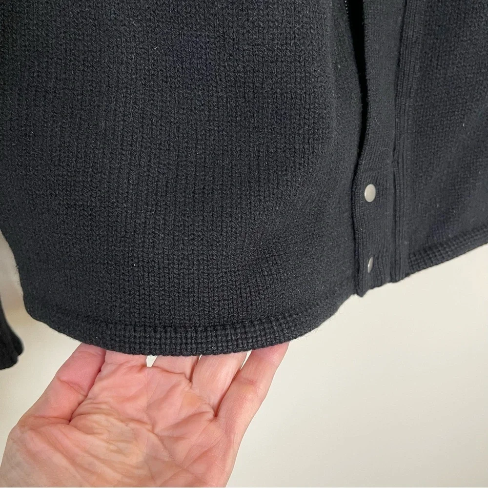 Polo Sport Ralph Lauren Black Heavy Cashmere Zip Cardigan Sweater Jacket Medium